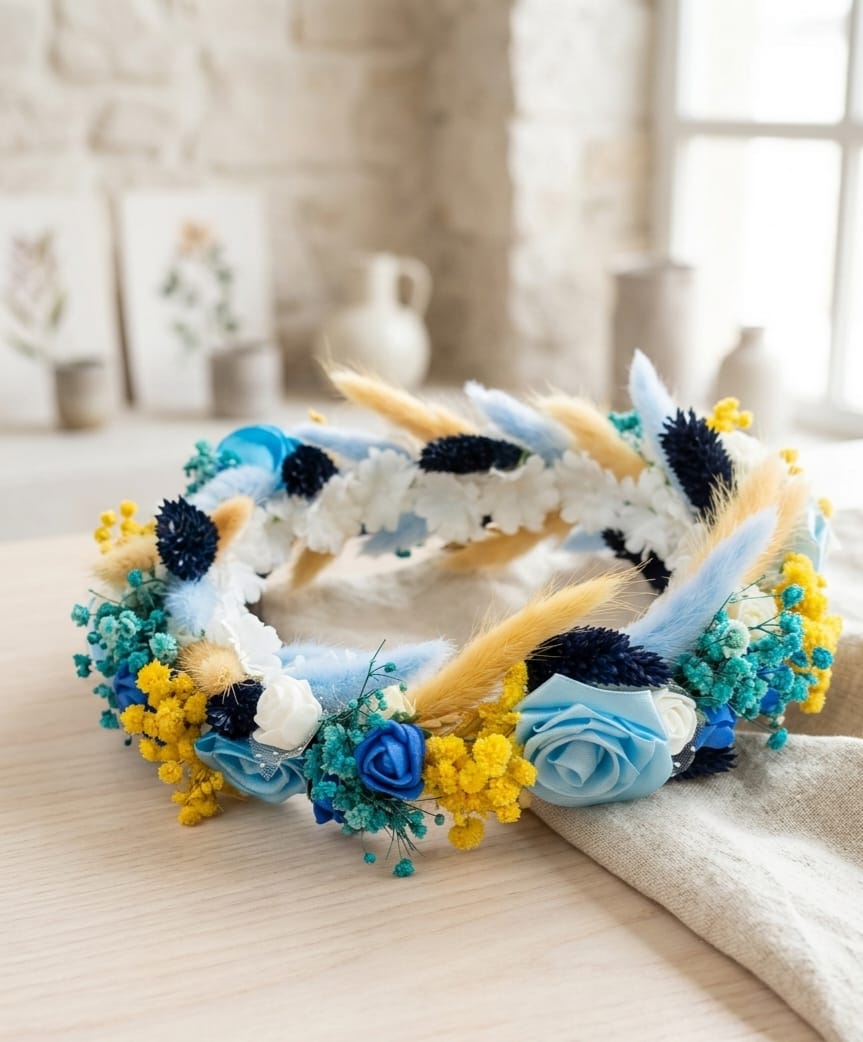 Coronita florala handmade pentru nunta - model 15