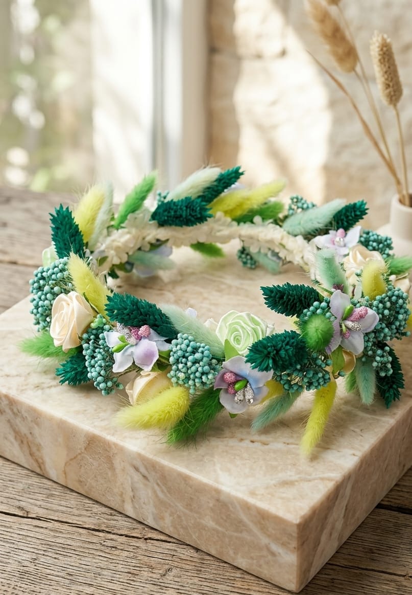 Coronita florala handmade pentru nunta - model 18