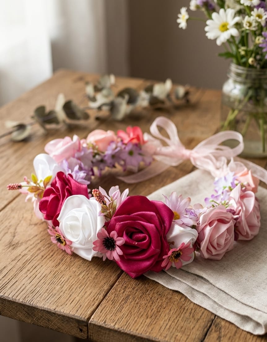 Coronita florala handmade pentru nunta - model 27
